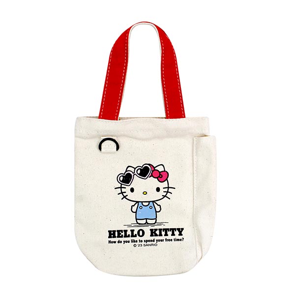 Hello kitty 休閒風 帆布萬用水壺袋